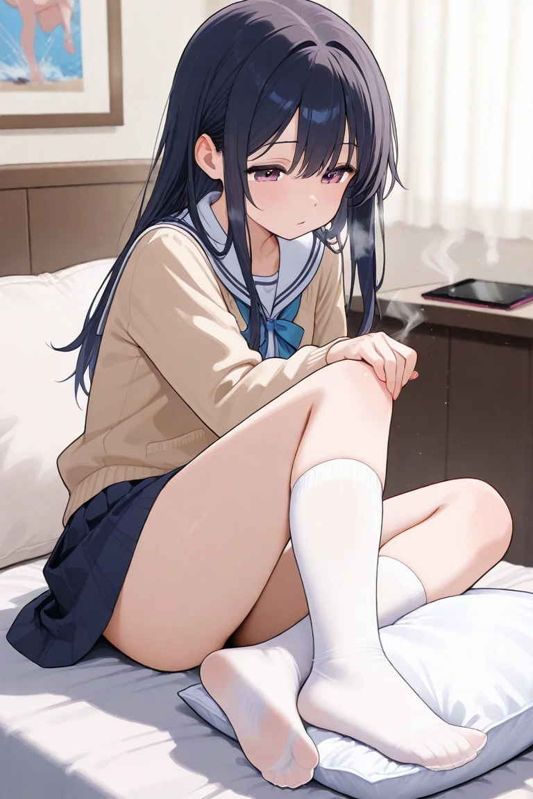 (Highest quality), (masterpiece), highly detailed, highly detailed face, Adult women, Nakano Ichika is asleep in her pajamas, spread-legged on the bed, unaware that I'm having sex with her while pressing her hips against hers., whole body, Eyes that are evenly shaped, She has a full head of pubic hair, Pink Hair, asymmetry short hair, Love juices entangled around the penis, A small cross-section of a uterus with a penis expelling semen in the background, Sleeping with both eyes closed, Small breasts, Accurate depiction of penis insertion,