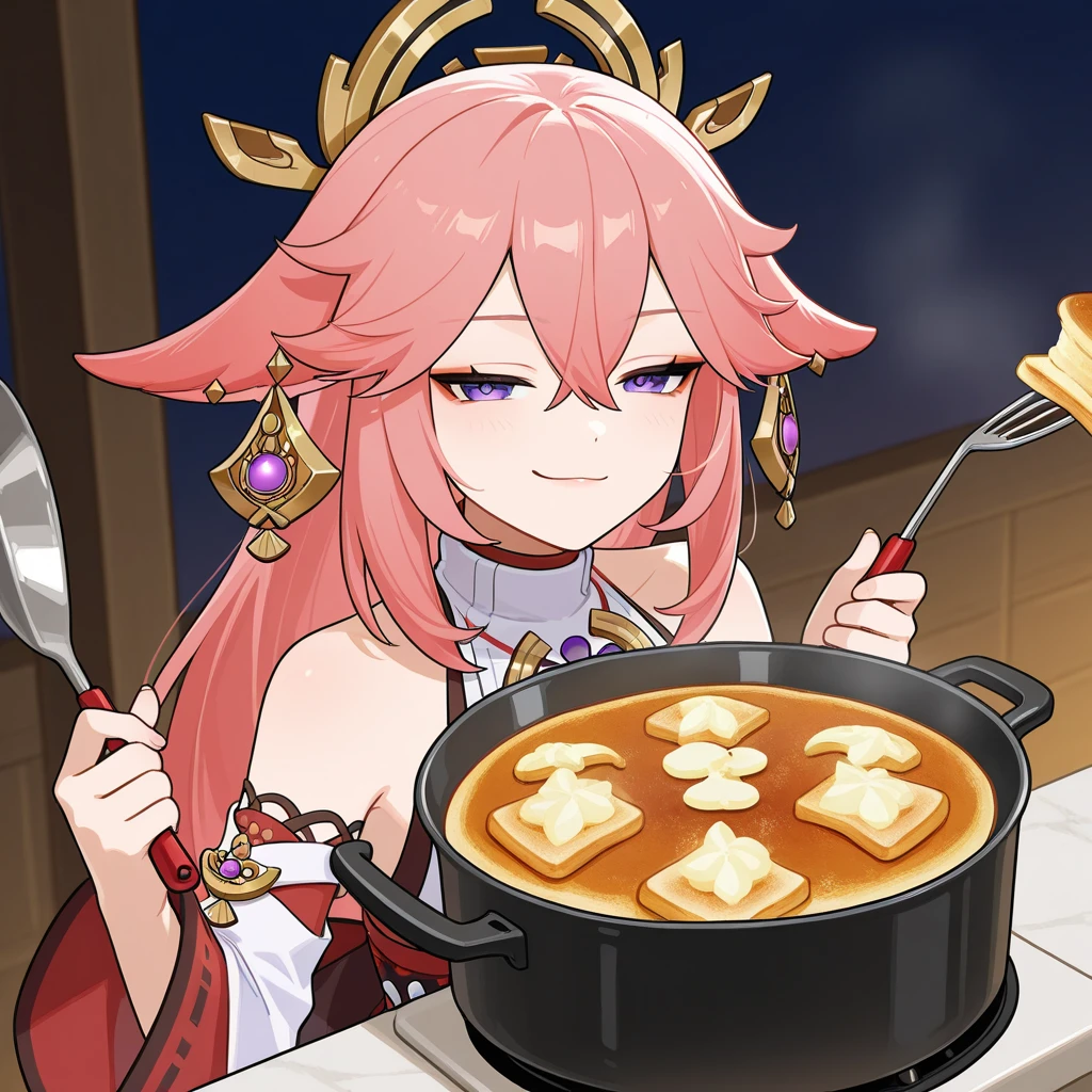 number art、Dark Elves、Yuruchara style、Kaihuai、Wearing a bell,Large breasts,cleavage,Off-the-shoulder attire