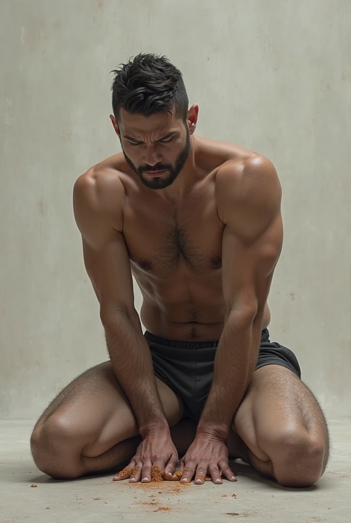 ((1 man  on all fours the floor   looking for his glasess , looking back ))

((the most sexy, seductive, lusty face gaze ever seen)) 

((the most sexy, seductive, lusty smile ever seen)) 

in Kevin Sloan an roberto ferri style 8k resolution, full body, handsome, splendid naked, thin and ripped body, detailed realistic muscles, 20 years old. full body, male model. black hair, green eyes, male gaze. handsome. bodybuilder romanticism, symbols and metaphors. Beautiful details, quirky, distinctive images, stylistically diverse painting, Intricate detailsfull body, 

Pencil Sketches by Albert Eckhout enchanting young man, highly detailed beautyfull face, freedom, soul, digital illustration, approaching perfection , dynamic, highly detailed, watercolor painting, artstation, concept art, smooth, sharp focus, illustration in the style of artists like Russ Mills, Sakimichan, Wlop, Loish, Artgerm, Darek Zabrocki, and Jean-Baptiste Mong

((images that reflect the strength and masculinity of male models, seductive, sensual, sexy, lusty))

(homoerotism_fullbody_nsfw_seductive)

Energy intense vibrant dark colors palette  

becoming the subject composition,

A young man ((shirtless, pantless)) barefoot, in a super sexy seductive photoshot in the kitchen

he 