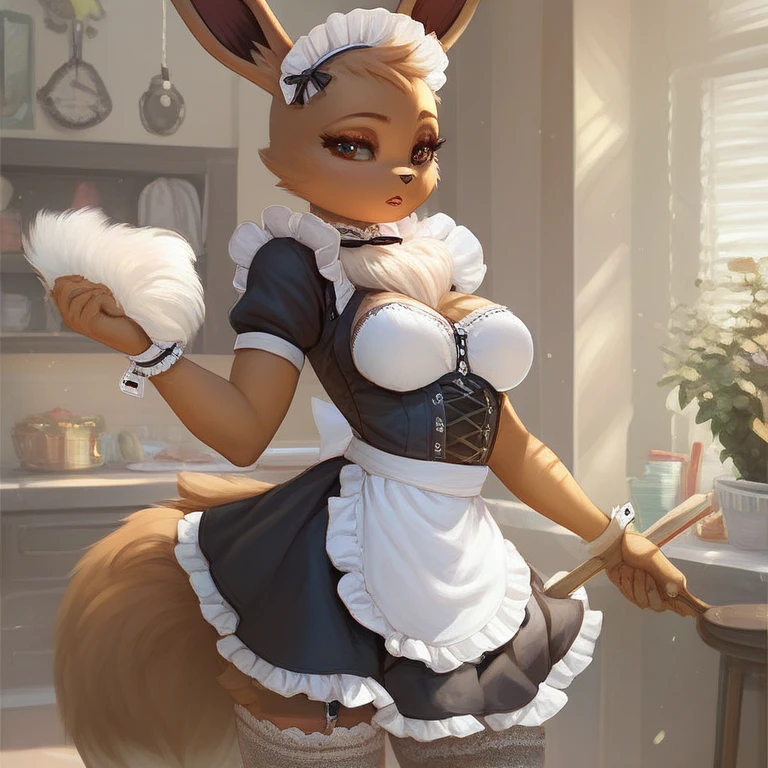 best quality, masterpiece, solo, 1girl, <lora:Judy (lora):1>, JudyHopps, maid,