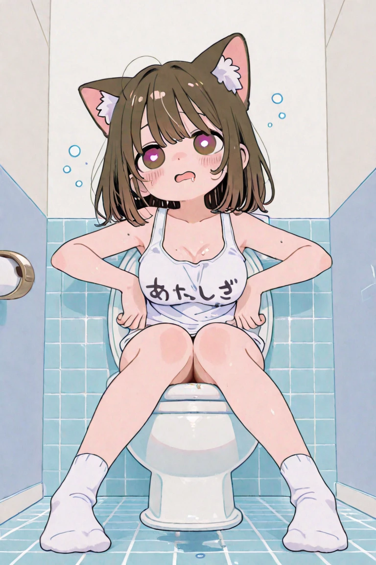 (masterpiece), (Highest quality), (Very detailed), ((Perfect hands, Perfect Legs, Perfect Anatomy)), ((Very delicate and beautiful)), One Girl, solo, July, (Very long hair), ponytail, smile, Flat Chest, chestnut mouth, Sitting, On the bed, question mark, indoor, Detailed Iris, young, Completely naked,((nsfw)), Squat, (((No correction))), ((lie on back, legs up high, spread legs, hold knees, vagina)), (spread pussy by herself with both hands completely:1.4), open legs, spread legs)