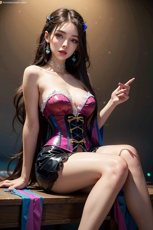 (1 Ultimate Beautiful Mature Woman)、hyperdetailed face、Detailed lips、A detailed eye、二重まぶた、Medium brunette hair, (Skimpy flashy colorful dance costumes)、Dance Crazy、((Opens mouth and laughs))、(Glamorous body)、(large full breasts)、(cowboy shot)、perfect hand, Perfect fingers, perfect chest, Perfect fit, perfect bodies, face perfect, depth of fields、Perfect image realism, Background with:((Luxury members-only club in Ginza))、In-depth background, detailed costume, Perfect litthing、Hyper-Realism、Photorealsitic、8K maximum resolution, (masterpiece), ighly detailed, Professional