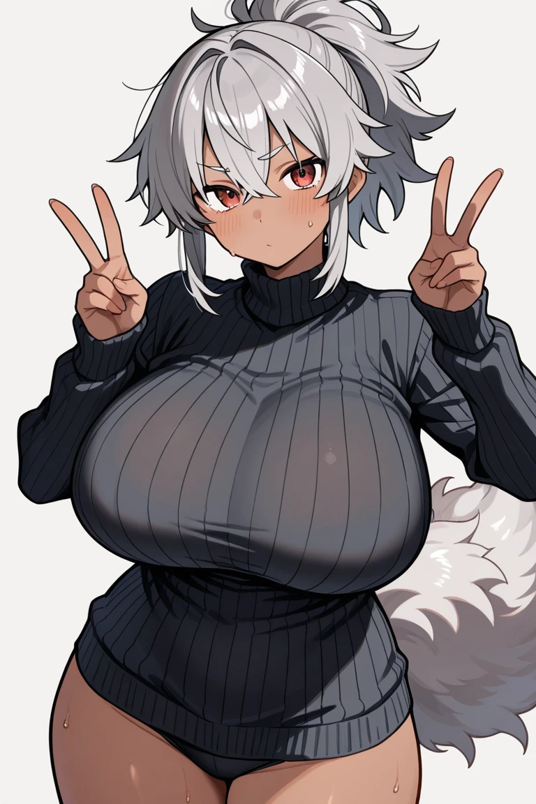 Girl, Colossal, twin tails, silver hair, hoodie, vintage gothic, pose, Beautiful, Forehead, high quality, collar, RING, bracelet, huge tits earrings1.4 nude 4x-UltraSharp