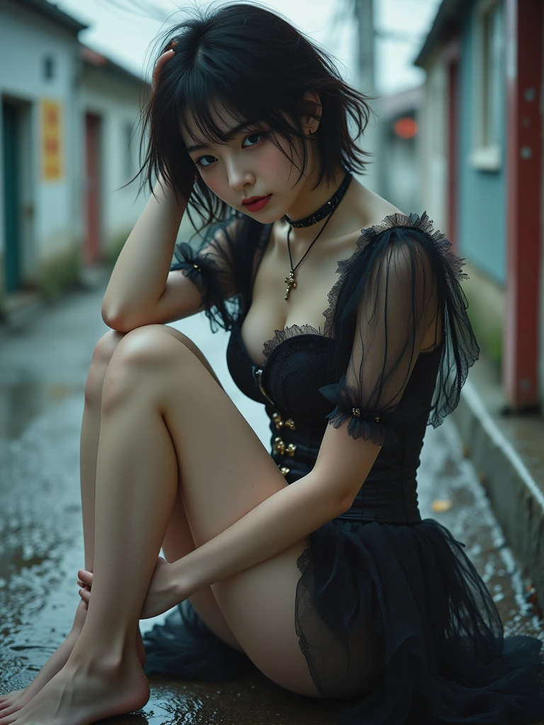 Black leather shoes、Wearing shoes、Shiny shoes