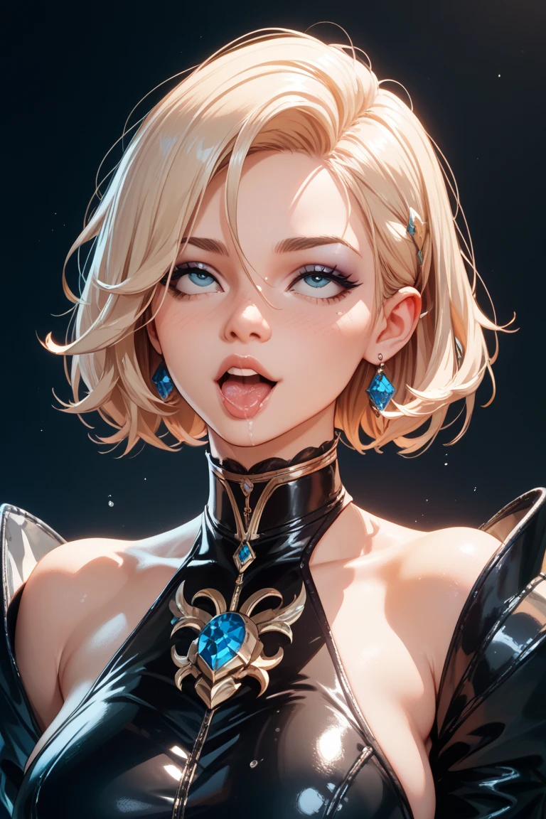(masterpiece, top quality), intricate detail, 8K, art station, wallpaper, official art, splash art, storm in background, sharp focus, (photorealistic: 1.2) (bokeh) (highest quality) (Detailed skin: 1.3) (Complex details) (8K) (Detailed Eyes) (Sharp Focus) Luna, detailed face, middle chest, portrait of Luna