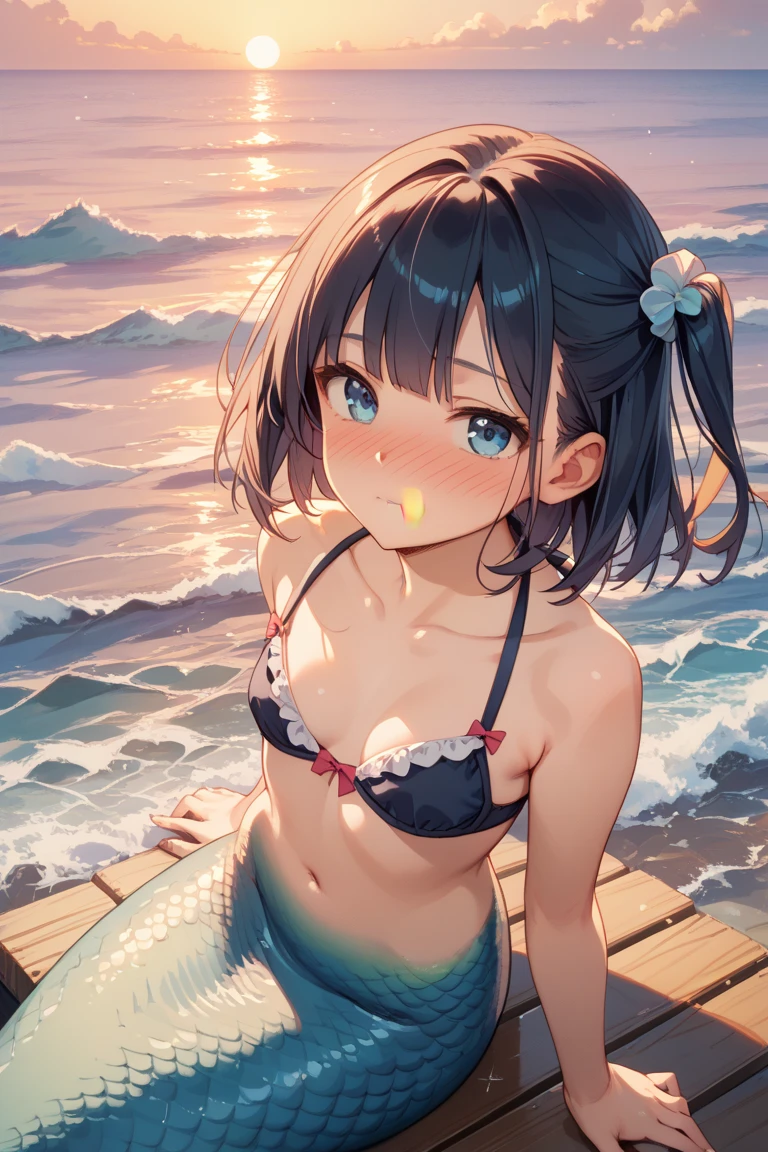 4K,8k,High resolution,topless、Yellow swimsuit、
One beautiful young woman,Light blue hair、ponytail、
(Soft Saturation:1.3), (Fair skin:1.2),
(ultra-Detailed Background, Detailed Background), Bokeh,
break&#39;Smiling portrait.,
When viewed from the front, The composition is symmetrical,
Looking straight at you with serious eyes,
break Swimwear, Yellow Bikini, Center of chest, 
Outdoor, Sea surface, null, sunlight,Summer beach, Sandy Beach,
Strong light, Front lighting, 
(Teen:1.3), (Cowboy Shot:1.2),
Front brake angle,
View your viewers,
Dynamic pose,
sitting on the beach

Seaweed、Seaweed、Seaweed、Seaweed、Seaweed、Seaweed、Seaweed、