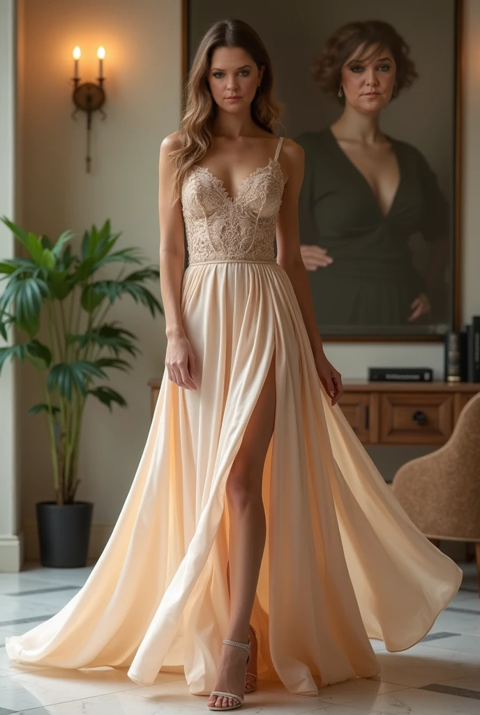  beautiful woman which stand on floor