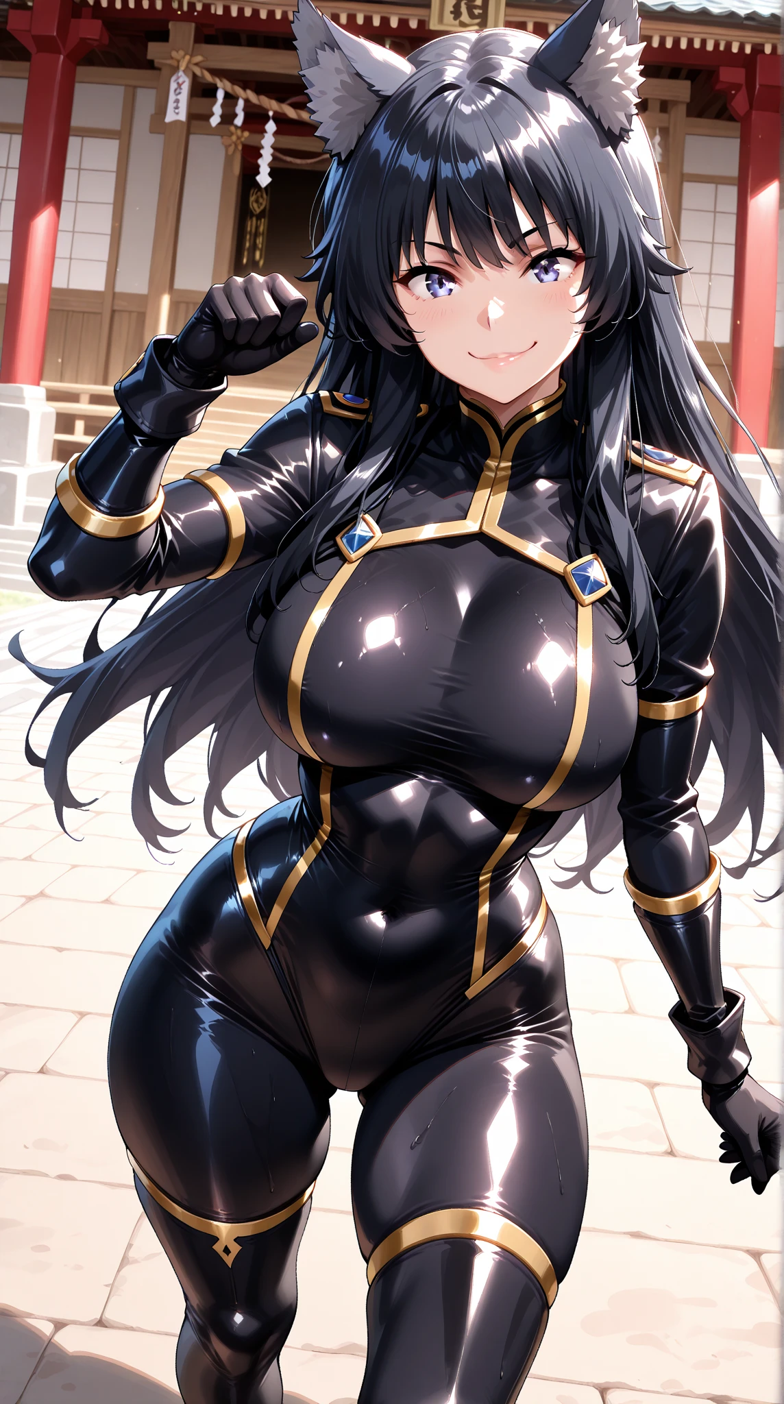 (masterpiece:1.4),(best quality:1.4), soft lighting, cinematic bloom, beautiful face, beautiful eyes, cowboy shot, studio, photo model,
(Annerose:1), 1girl, solo, female mature, black hair, long hair, yellow eyes, large breasts, fully suited, black bodysuit, black outfit, higheels, shiny clothes, skin tight, hair intakes, covered breasts, sideboob, extremely detailed character design CG unity 8k HDR, beautiful character design, professional art, (solo:1.5), (cowboy shot:1.1), (((bathroom background:1.4))), (blushing:1.3),