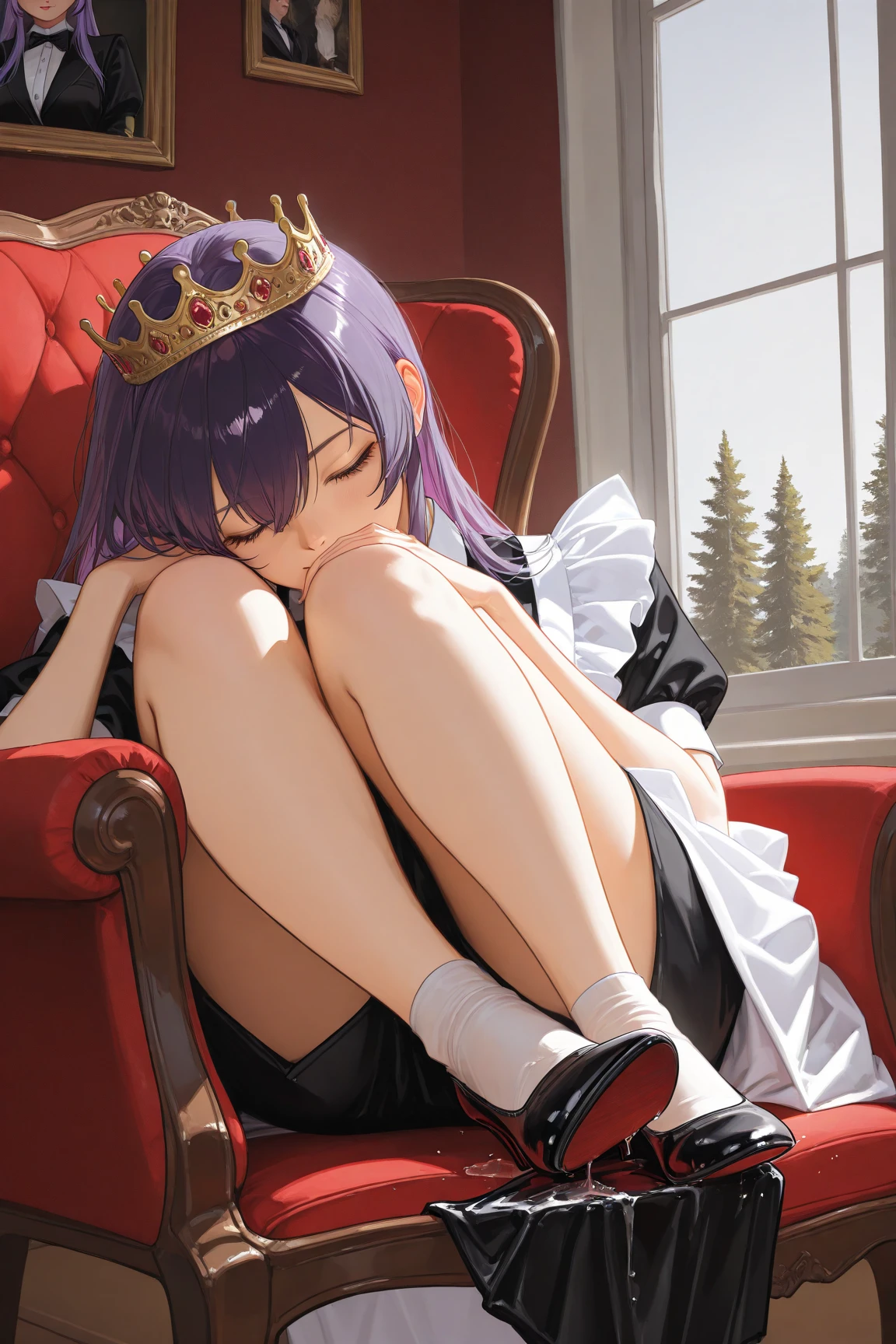 masterpiece, best quality, 3boys, multiple boys, multiple otoko no ko, group sex, yaoi, gangbang, delicate medium penis, medium breasts, testicles, erection, cum, lying on bed, hands under legs, penis focus, topless, absurdres, love hotel room, extremely delicate and beautiful, (beautiful detailed face:1.0), sexy, smiling, pink bedroom, five fingers, breast milk, lactation, wedding dress, bridal hairstyle, pixie cut, hime cut, purple hair, blue hair, red hair, feminine, otoko no ko, jewelry, <lora:yuya-10:0.7>