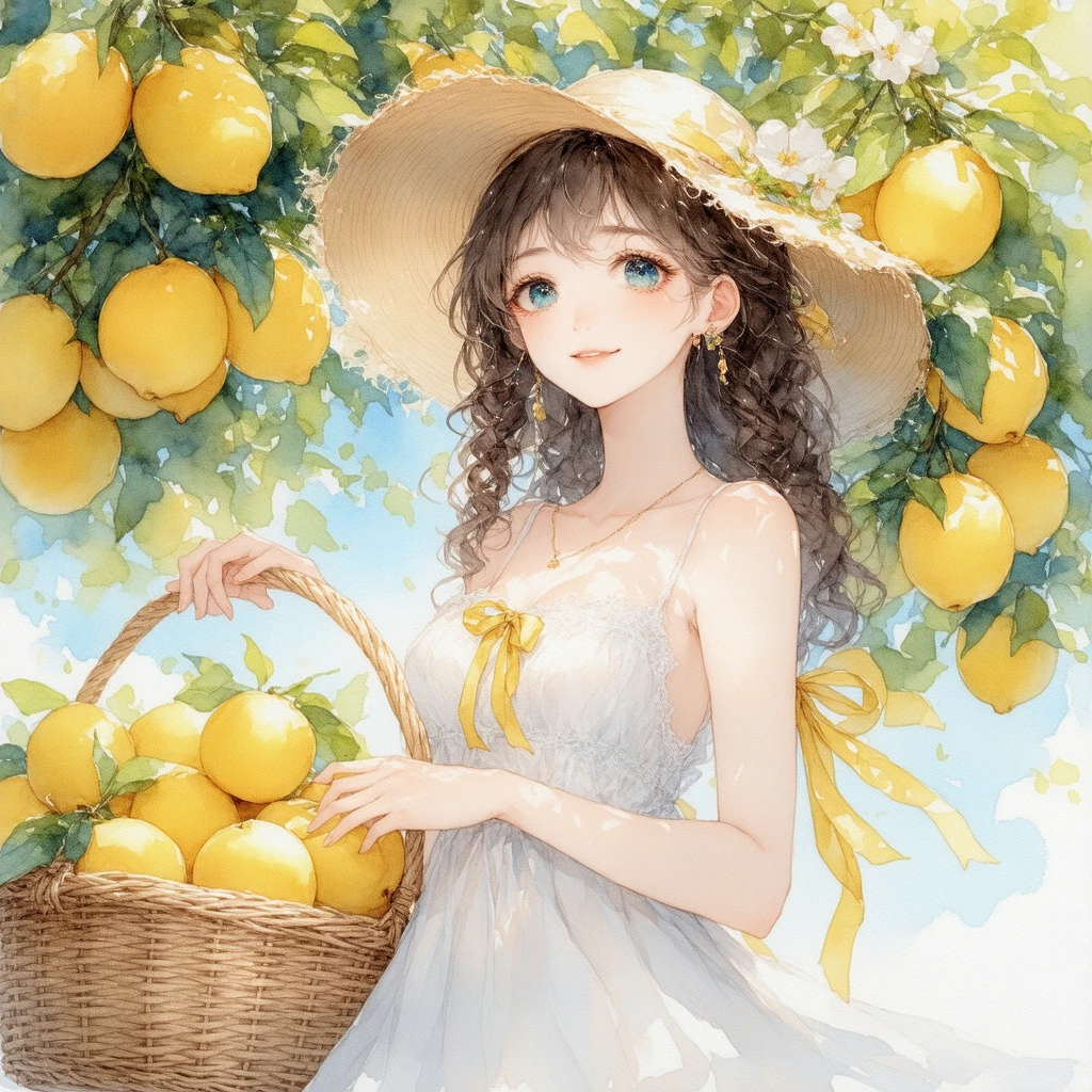 people Eating Lemon, Challenge, by Studio Ghibli and Alphonse Mucha, best quality, masterpiece, very aesthetic, perfect composition, intricate details, ultra-detailed