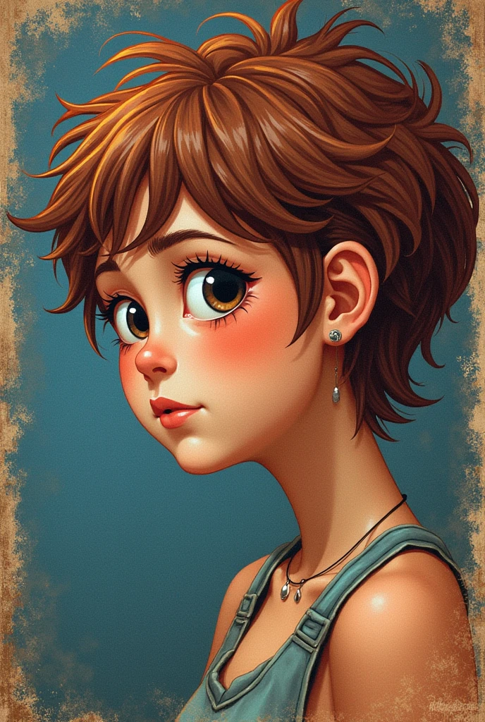 score_8, score_9, penny, brown hair, twintails, black eyes, standing, flat torso, tank top, covered nipples, shy, little_child, female_child, small_body, petite_body,