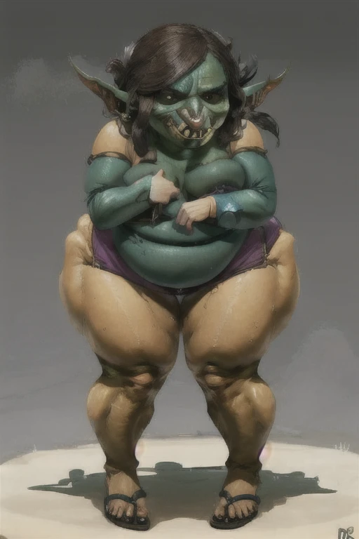  (1girl), beautiful pregnant supermodel half orc female, bikini, glowing eyes, biting lip, extremely obese, (obese belly):1.8, (obese legs):1.5, massive SSBBW body, massive pregnant hyperbelly, soft massive obese pregnant belly, cute chubby feminine face, sensual pose, soft obese thighs, soft obese legs, soft obese breasts, soft obese arms, soft chubby hands, soft chubby feet, looking down