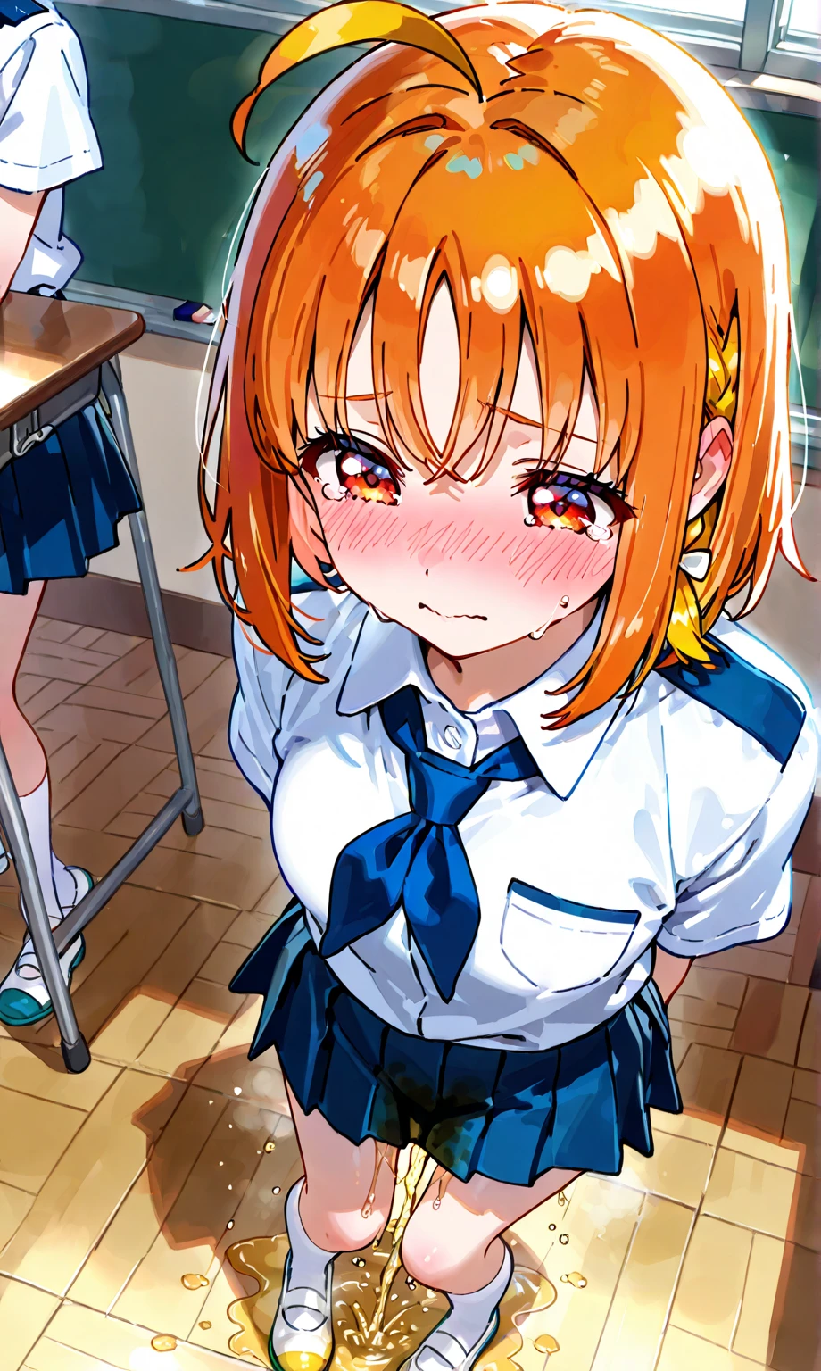 1girl , (yotsuha nakano, Yotsuha Nakano), (bangs, blue eyes, Orange Hair,Green ribbon on the head),happy smile, smile, Open your mouth,((nsfw,full,White gym uniform short sleeve, Navy Blue Bloomers Tight)),Real Summer,Daytime,sunny,My hair is blowing in the wind,whole bodyがイラストに入るように,Slender body,
break indoors, Breaking on a fluffy bed, looking at viewer, whole body,(See-through、On all fours、Brasilia、nsfw)
break (masterpiece:1.2), highest quality, High resolution, unity 8k wallpaper, (shape:0.8), (Beautiful details:1.6), Highly detailed face, Perfect lighting, Extremely detailed CG, (Perfect hands, Perfect Anatomy),