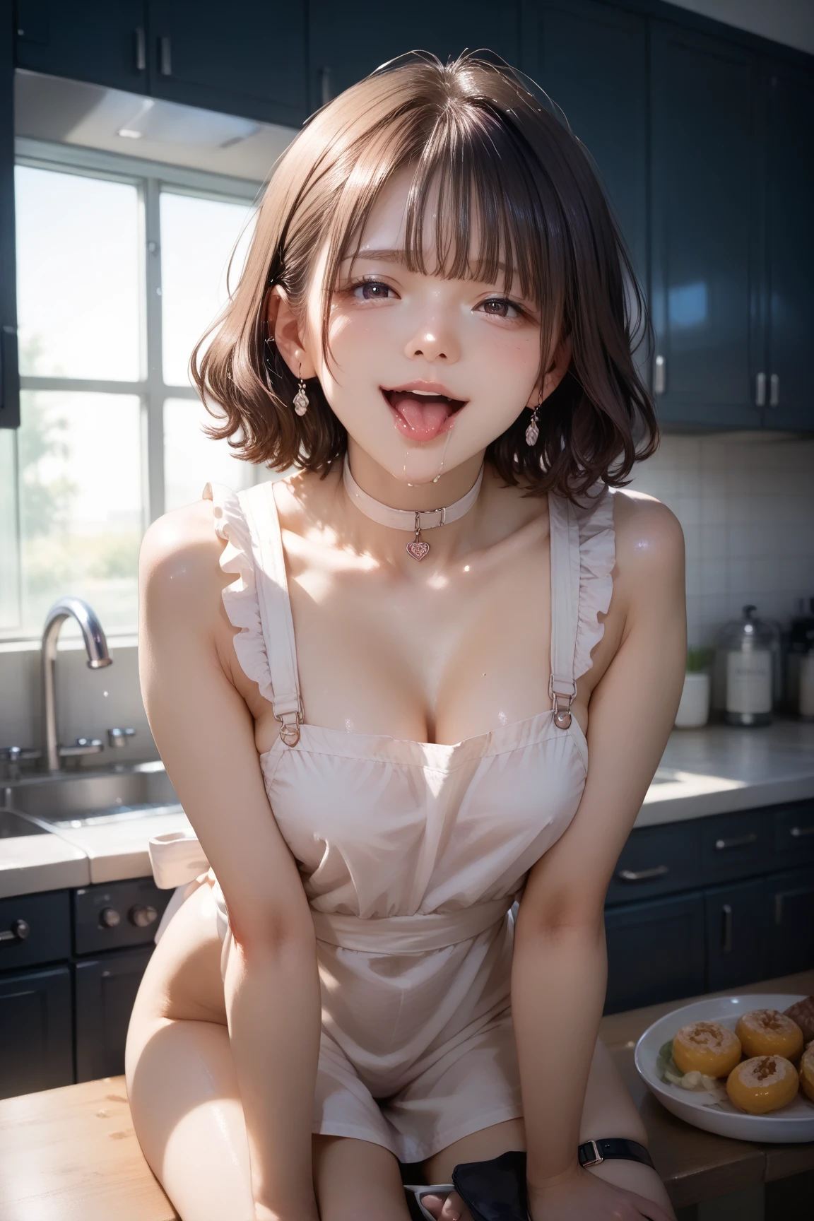 1girl, solo, perfect face, beautiful, shiny skin, 1girl, fellatio, 1boy, penis, nude, sweat, saliva, (shiny skin), black eyes, bangs, mole, realistic, room, blowbang, sucking cock, penisface, clear face, perfect fingers)), nipple, nipples, cute face, beautiful face, licking my dick, girl in summer clothes, Simple Background, pov blowjob, Indoor, bedroom, half-closed eyes, closed eyes, bokeh, from above, Surrealism, pov, masterpiece, best quality, high quality, 16K, UHD, anatomically correct, high details, accurate