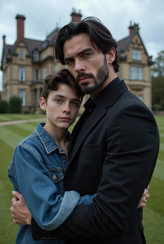 there are two people standing arm-in-arm, a beautiful darkhaired girl is wearing a long black high-shine laquered downcoat, an orgasmic girl in a high-shine coat is passionately loving her boyfriend, arm around her neck, hugging her knees, they are in love, hugging, beautiful surroundings, private moment, face obscured, candid shot, photoshoot, uhd candid photo of dirty, photo shoot, couple, beautiful scene, hugging his knees, dsrl photo, instagram picture, reylo kissing, picturethey are standing next to each other in front of a fountain, momma and papa, profile pic, ayanamikodon and irakli nadar, profile photo, vacation photo, watch photo, encho enchev, real life picture, taken in the late 2000s, colored photo, george doutsiopoulos