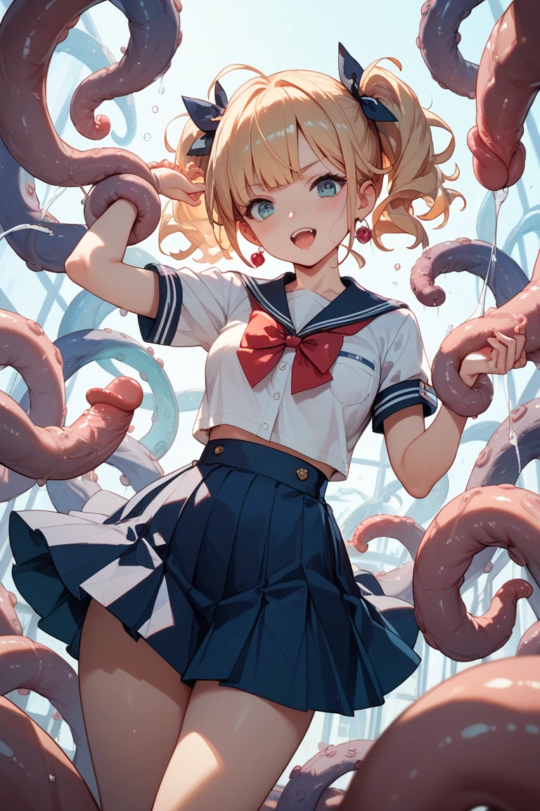 Browsing Caution,(A girl with her limbs spread and buried in a tentacle hole,Wide-open legs,Wide open arms,Arms covered in tentacles,Tentacle-covered legs,Sailor warrior transforming heroine with pink lines on white cloth,Shiny ruffle skirt、Metallic Leotard Armor.,No sleeve,Waist ornaments and armor adorned with large jewels,Transformation Heroine Hair Accessories,Torn white transforming heroine thigh-high socks,A big red ribbon and a big jeweled brooch,Shining white heroine costume,Tight transforming heroine gloves:1.5),(Men and women having sex,A transforming heroine gets raped:1.5), (vagina,penis:1.5),(A girl with her limbs buried in a bed of giant tentacles,Arms and legs stretched:1.5),(tentacles surrounding the girl,His arms are covered in tentacles up to his shoulders,Her legs are covered in tentacles up to her thighs,Tentacles bind limbs,Massive bukkake,get off:1.3),belly button, (The girl is angry,Open your mouth:1.3),Sweat,Love Juice, (Petite Girls,young,thin,Very small breasts:1.5),Blonde,Perfect Face, Perfect Anatomy,(Cowboy Shot:1.5),(vaginaから溢れる:1.2)