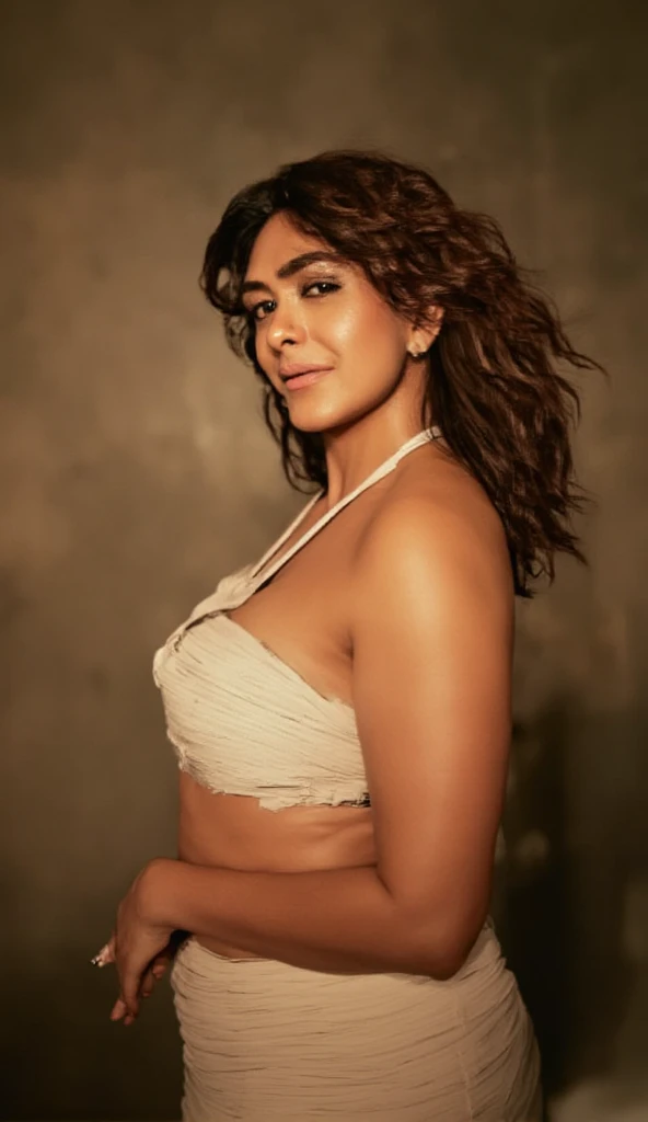 Samantha ruth prabhu,Masterpiece, close up body, a beautiful succumbus woman, thick shaggy ((long dense hair)),bikini showing cleavage and navel, indian panty,sleeveless, in bedroom background, (UHD, 8K wallpaper, High resolution), Cinematic lighting, award-winning, extremely detailed skin, extra detailed face, high detail eyes, photo-realistic, Zeiss 85 mm F/100,black hair