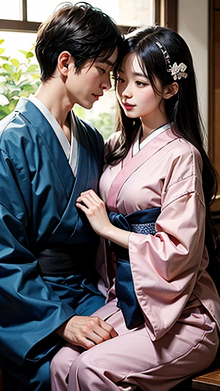 highest quality、4K quality、Skin texture reproduced in detail、Man Attacking、14 year old white girl attacked by man、baby face small face、A man strokes a woman&#39;s crotch、Man holds woman's chest（1.4）、Japanese Kimono