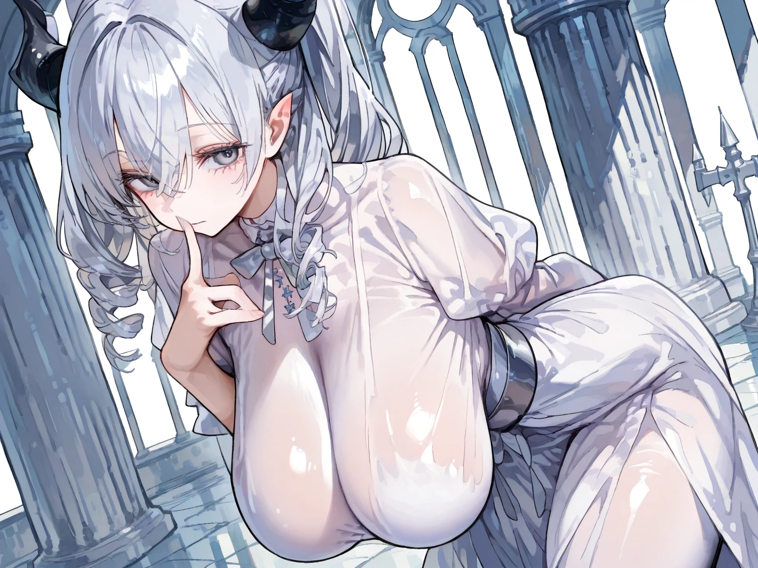 1girl, nsfw, anastasia, Blue eyes, GREY HAIR, HAIR BETWEEN EYES,, LONG HAIR, bangs,, 17years old, large Breasts, nsfw, nipple, naked, empty eyes ,Russian palace, Walking, Blank look, frozen, (Sweating profusely, Love juice, Wet Woman, female ejaculation), , crying ,crying, Naked, , (1girl) solo, Peeing, lactation, projectile lactation