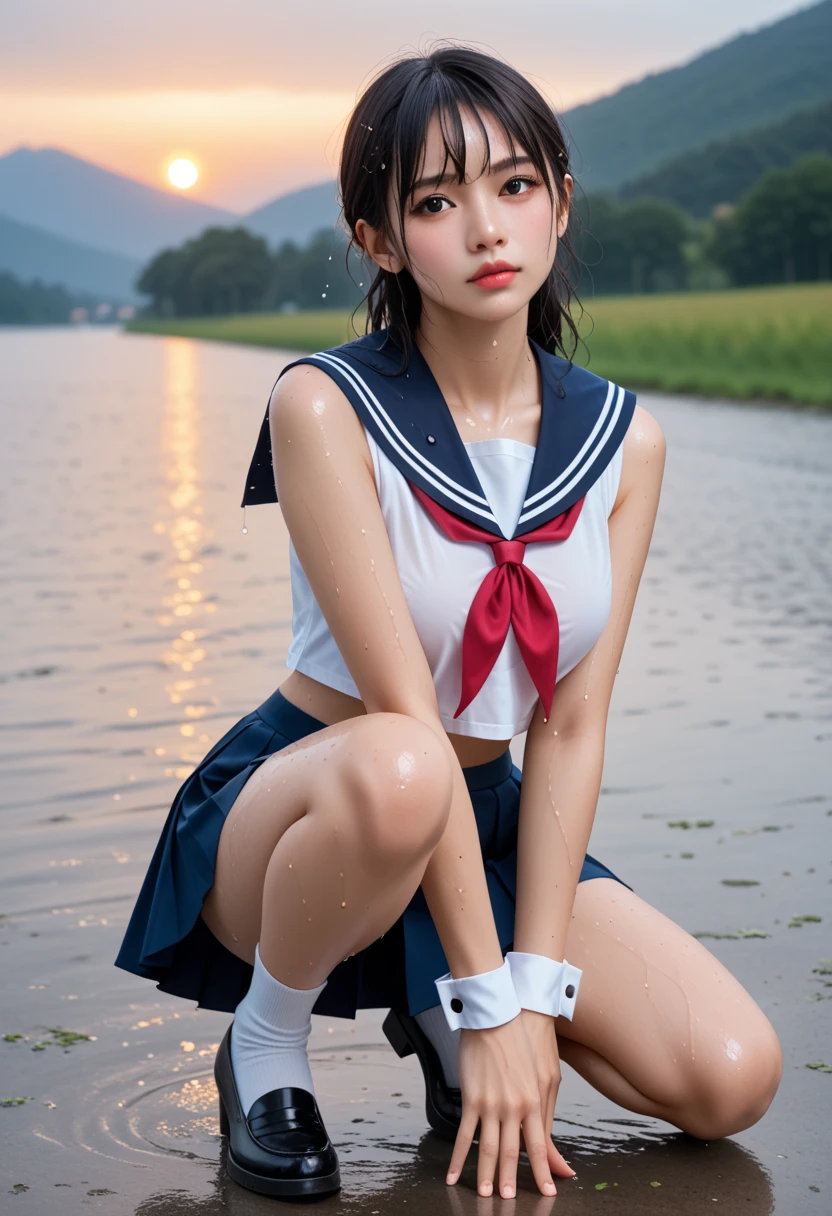 (full bodyesbian:1.5),(1girll:1.3),(view the viewer:1.4),(anatomy correct:1.4),(Sitting in the hot spring:1.2),(Wear a female soldier's uniform:1.2),(Accurate and perfect face:1.3),(Long legs:1.3),hyper HD, Ray traching, reflective light, structurally correct, Award-Awarded, High detail, Fade-in and fade-out shadow contrast, Face lighting ,Cinematic lighting, Masterpiece, super detailing, High quality, High detail, Best quality, 16k,High contrast,