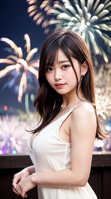 Naked women ,Have a smile, new year festival ,countdown, There are fireworks..