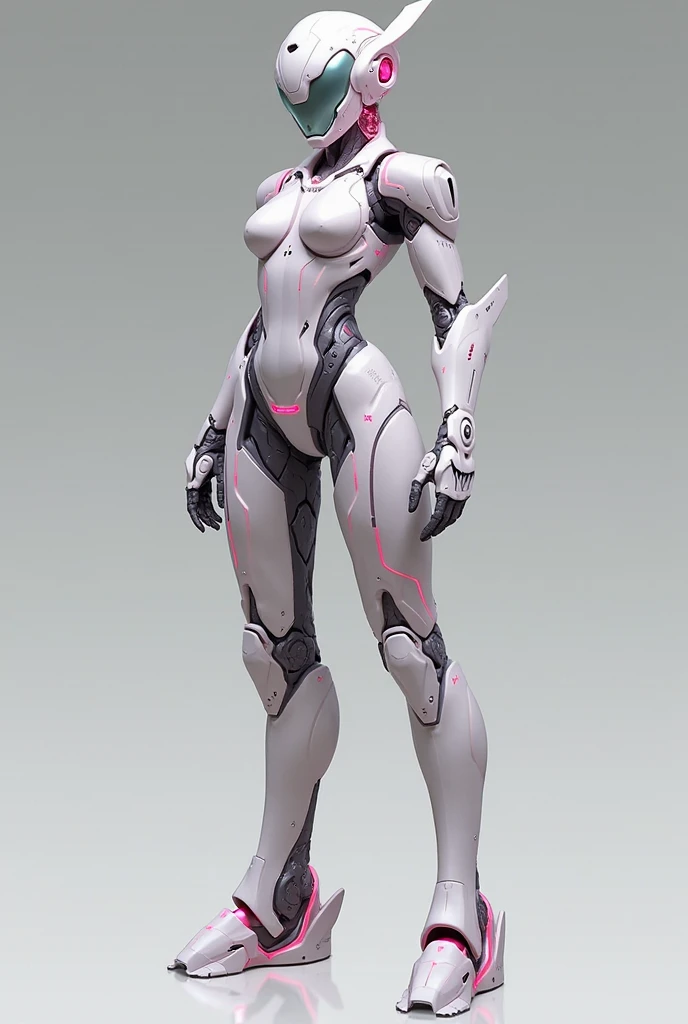 (Muscular:1.8), (thick thighs:1), (large round breasts:1), (large muscular chest and shoulders:1.4), FEMALE, brown hair, long brown hair, (big smile:0), (tight mecha arm, tall cute silver cyborg:1.5), looking at viewer, (three quarter view:1.3), upper body view, (lab:1.5), dark lighting, detailed skin, detailed eyes, (dark skin:1.), (very thin waist:1.6), (huge round muscles:1.5), 