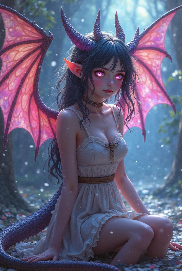 obra maestra、highest qualityr、Ultra-detallado、(Pazuzu:1.2)、solo、Bosque de cuento de hadas、caliente、Insidioso