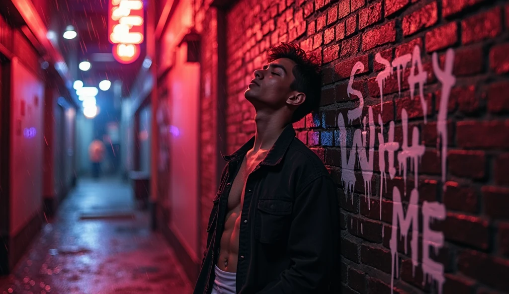 1guy, Looking at viewer, Black Hair, Red Eyes, Open Mouth, his dick is riping his pants