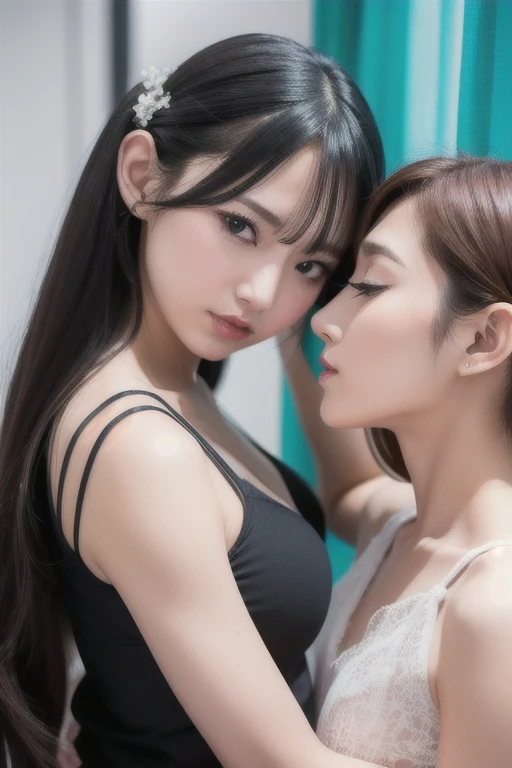 detailed 2 girls,cat girls,latex,black and white,beautiful detailed eyes,beautiful detailed lips,extremely detailed eyes and face,longeyelashes,elegant pose,seductive,professional studio lighting,chiaroscuro lighting,high contrast,hyperrealistic,8k, photorealistic, masterpiece, ultra-detailed, physically-based rendering, sharp focus, vivid colors, dramatic lighting, moody atmosphere, cinematic composition lisbean cat kissing 