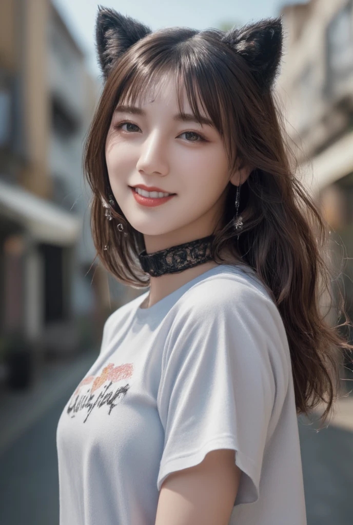 T-Shirts、(Highest quality,masterpiece:1.3,Ultra-high resolution,),(Super detailed,Caustics),(Realistic:1.4,RAW shooting,)Ultra-Realistic Capture,Very detailed,High resolution 16K suitable for human skin、 Natural skin texture、、The skin looks healthy、The color is also uniform..,One Woman,Japanese,,cute、(Written boundary depth、chromatic aberration、、Wide range of lighting、Natural Shading、)、Rock Band Festival、(Hair swaying in the wind:1.2)