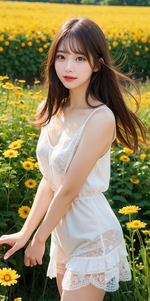 (((Exposing breasts 1.6))),(((Exposing breasts 1.6))),(((Exposing breasts 1.6))),masterpiece, Highest quality, 8k, Absurd, Beautiful medium long bob hair,Woman in her late 20s, That shy expression is cute, （Sensual Style）,(（Seven episodes were filmed.........1.4）), (Completely naked 1.5), No makeup, The near road and the far road, Written boundary depth, Surreal, High resolution, photograph, Sharp focus, Face lamp, Dynamic Lighting, highest detailed, ,Extreme detaileds、Super detaileded、detailed、Real Skin、elegant features、Positive and optimistic、（The background is a colorful flower field)
