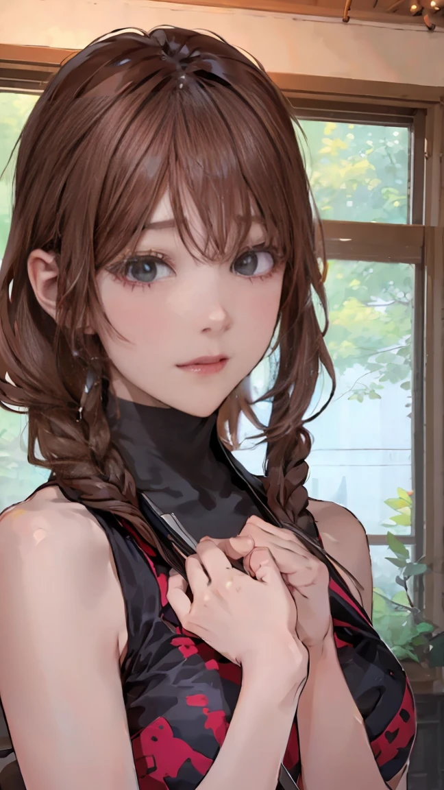 girl, Sweat, vapor, Medium Chest, shy, Beautiful Hands, A light smile, Looking at the audience, Randomly change the color of the outfit