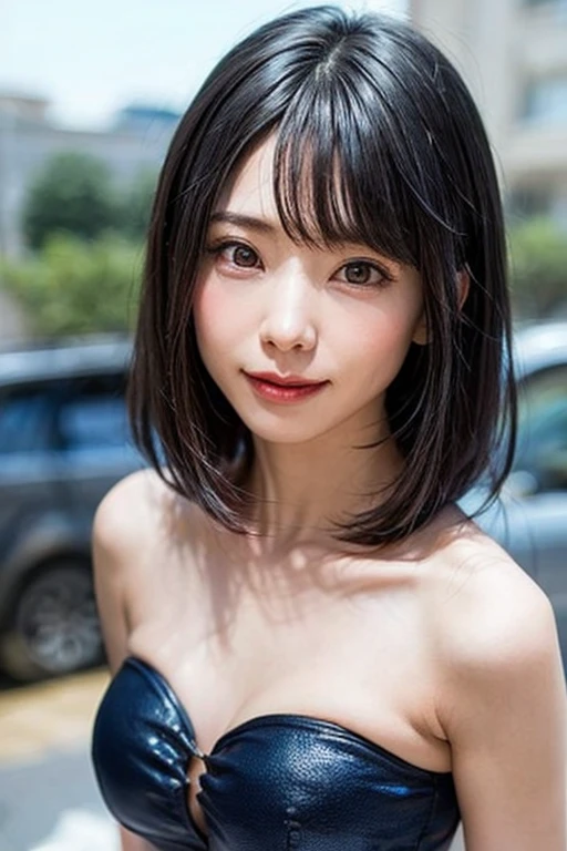 Mikasa, 19 year old young woman, Work, Best quality, High resolution, Short hair, Black eyes, Scarf, vnaked until the nipples are visible,upper body , beauty, eye details, face details, very beautiful face, sky, Highest quality, high resolution .