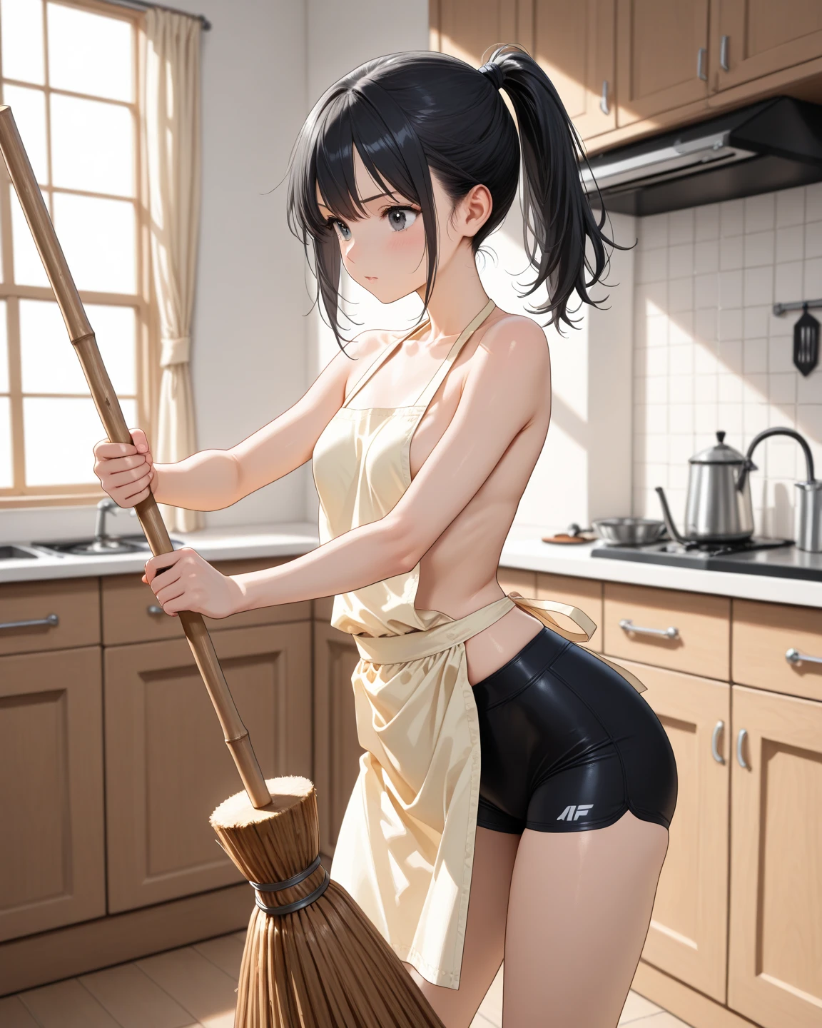 best quality,、high quality,masterpiece,detailed, high resolution,、、nsfw,1girl、sister、woman、blunt bangs bob cut,nude、seductive upset, blush,ecstasy, mouth drool,embarrassed,looking away、large tites,puffy nipple, tanlines,detailed skin,、(naked apron:1.5)、 、,see-through1.4)、from side、from below、dynamic from below angle、((onsen:1.4))、spread legs、hand on own ass、(Show pussy , Anus:1.3),(cum in ass:1.3)、masturbation vibrator in ass