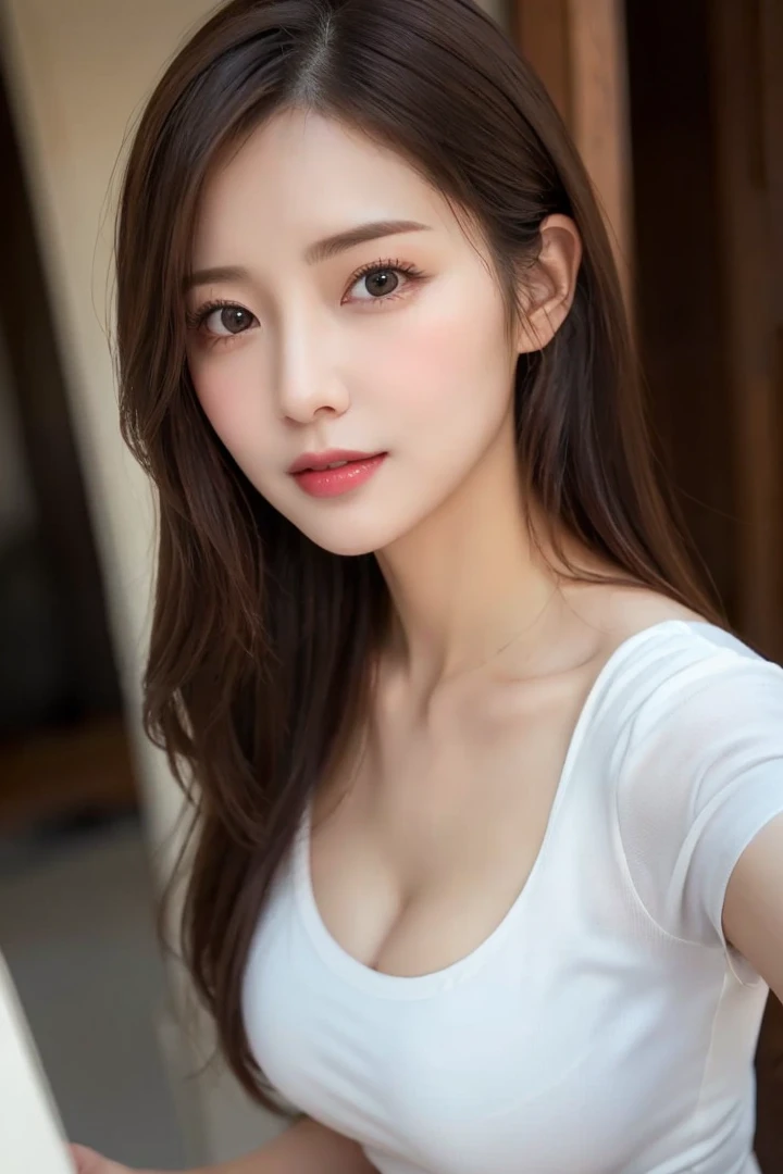 seed:381696201((Highest quality, 8K, masterpiece: 1.3)), concentrated: 1.2, Cute girl 1,Nipples erect、 Perfect beauty: 1.4,T-Shirts、Shorts、Randall Color:1.1, Highly detailed face and skin textures, Fine grain, double eyelid, whitening skin, ,Highest quality,Ultra-high resolution,you,1 girl,alone,_Shiny_skin,Iris,necklace,((brown_length_Wavy_hair)),(lips)),eyelash,Front hair,deal with,compensate,Shiny,pore,skin texture,Large Breasts、smiling face、A beautiful 20-year-old Japanese woman working as a temporary staff member runs on a treadmill in a modern gym. The scene depicts an energetic and active atmosphere, with the woman in athletic wear, focused and determined. The gym background includes other fitness equipment and a spacious, bright environment.