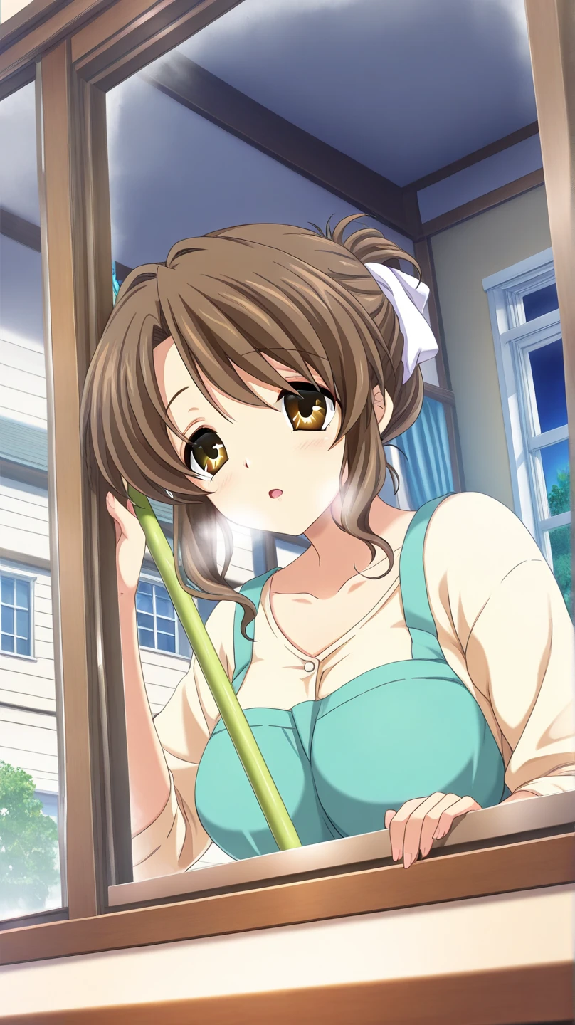 nsfw,uncensored,(masterpiece), (photo realistic1.4), ultra high res, best quality, 8k official art,figure,very detailed,anime color,perfect hands, perfect fingers, perfect legs),(cowboy shot,From front,1girl,solo,idolmaster,(aiko takamori),, (16yo, beautiful girl), (beautiful dark yellow eyes),((((beautiful light brown hair)))), ((midium long ponytail hair)),(wet hair), (shiny hair),(wet skin), (pale orange skin),(shiny skin),((slender)),(flat chests,very small breasts), ((pubic light brown hair:1.3))),(private clothes),(open clothes),((steam)),(scatter sweat),(one eye closed), ((out tongue)),(Kamimei),(feel good),(ecstacy Face),(ahegao),(indoor,studio room),(one eye closed),((sex,cowgirl,pov)),((Cum on body:1.9)),((Cum on face:1.9)),((cum on hair:1.9)),((Cum in mouth:1.1)),