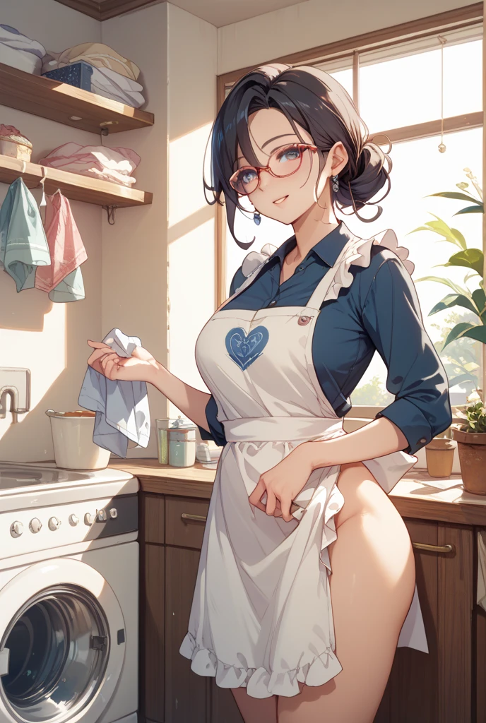 there is a woman in a bikini standing in front of a stove, lazy |, fofosexyrobutts, Greg Tocchini, by lazy, na cozinha, bela arte em quadrinhos, lazy and wlop, arte peluda pov, breakfast, por Ryan Yee, by André Castro, arte pin-up, garota misteriosa da cafeteria, Por Jake Parker, em uma cozinha