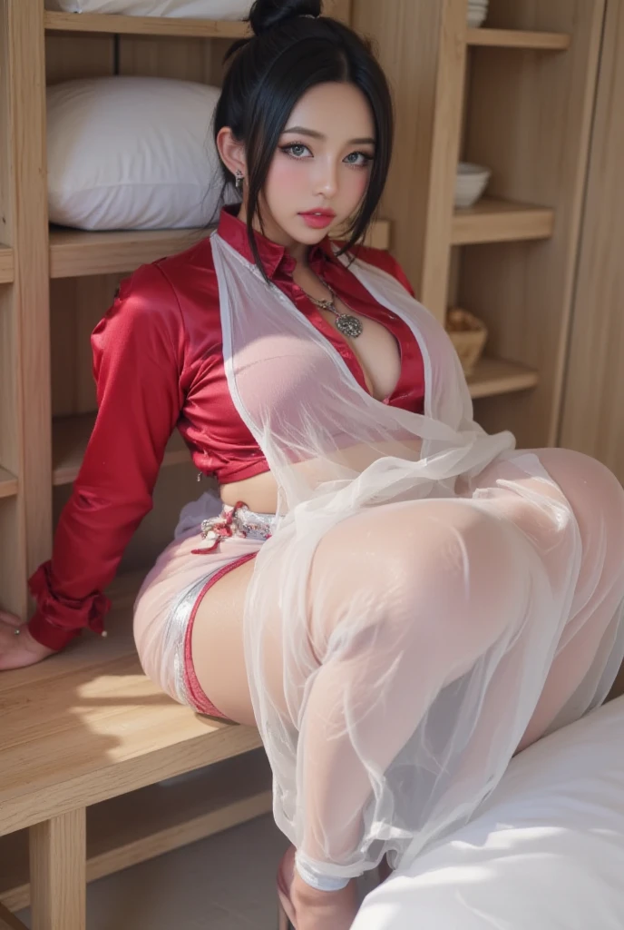 masterpiece、highest quality、{{1 Girl 16 yo}}、Ultra-detailed　、{short hair, twintails, hair ribbon}、{{Red bra:1.6}},,　{Soft thighs　Boldly open your legs}}、(I can see your pussy:1.5),{{??????:1.5}},