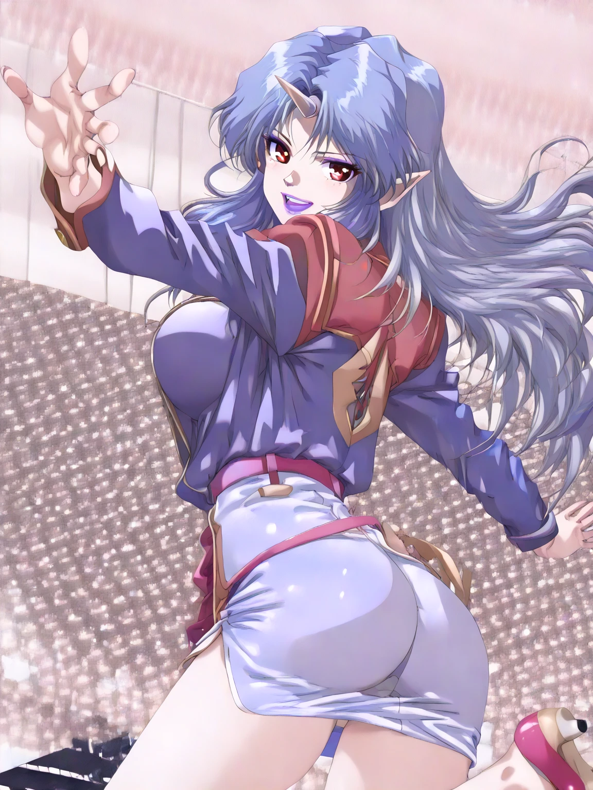 masterpiece,Highest quality, Unreal Engine, Super Resolution, Very detailed,
1 Girl, Waist, thin, (Muscular:0.8)
Round Breasts, Big Breasts, Bold, Part your lips, Observe the audience,
Are standing, sexy pose
Waist shot,Tentacles entangled in chest,Spread your legs,
, Key Visual,
Light blue hair, Red eyes, Long-haired monk \(dq3\)
,,Tabard Elbow Gloves((Spread your legs上げる:1.3)),(Cameltoe:1.5)、(See-through panties:1.2)