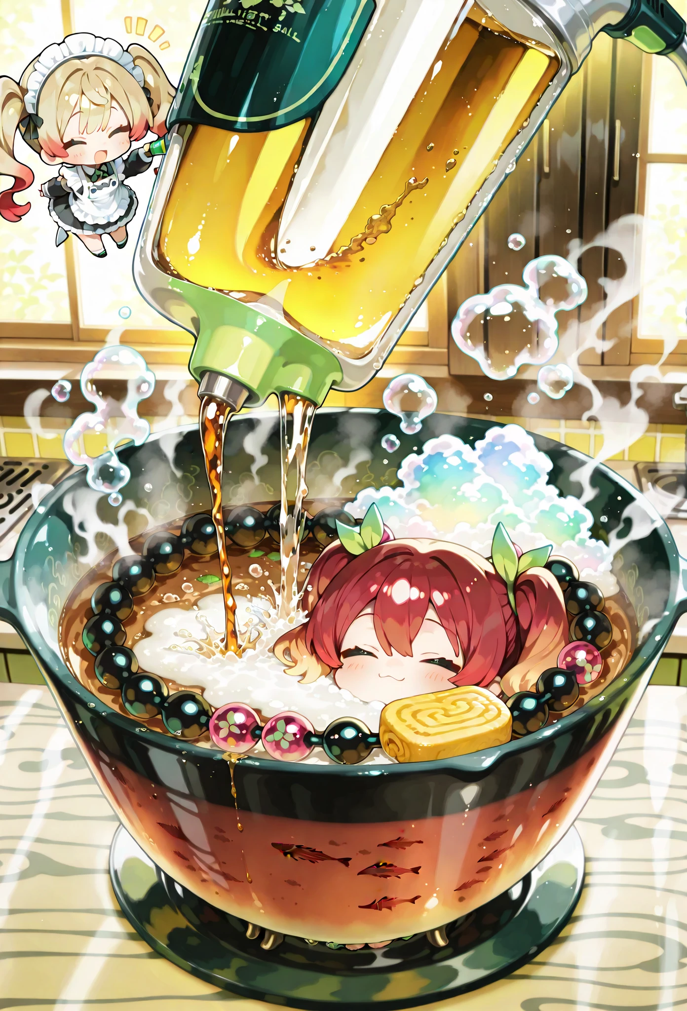 masterpiece,best quality,(chibi:0.9),(((in container))),drinking glass,in drinking glass,standing,full body,1girl,Raikou,purple hair,long hair,blush,eye focus,(>w<:1),closed_eyes,<lora:CHAR-FGO-Raikou_Hard:0.5>,<lora:Concept-v_eyes:1>,<lora:Concept-in container-V0.3-000004:0.9>,