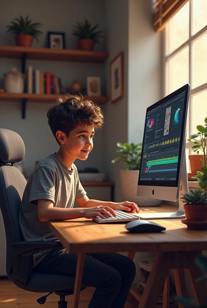 A  indian boy do the trading in share market with hp laptop in simple house looks trading charts books
