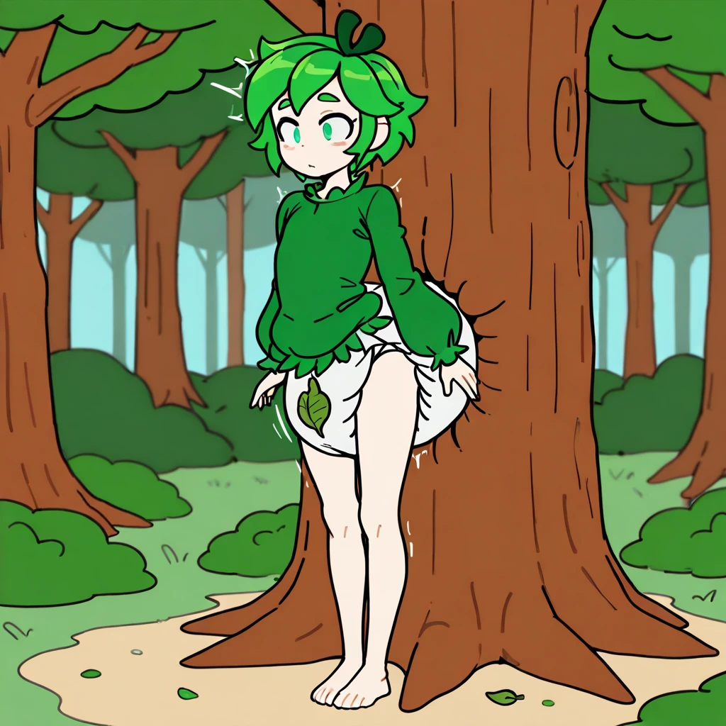 (((masterpiece))), ((Highest quality)), (Very detailed), ((High resolution)), ((8K)), ((Anatomically correct)), One very cute girl, Baby Face, (Young face), (Small breasts), (Tatsumaki), Beautiful nipples, Short Hair, Dark green hair, Letting down your bangs, (Short), (Petite), Charming smile, Emerald Eyes, Best moment, Delicate arms, Detailed skin texture, Intricate details, Very detailedな顔, Beautiful thighs, Beautiful curves, (Sweating), In the park at night, (Love juice), (Completely naked), Embarrassed and shy, (Looking up), Overall view, The audience is watching from below, Crouching, Completely naked, With legs apart,