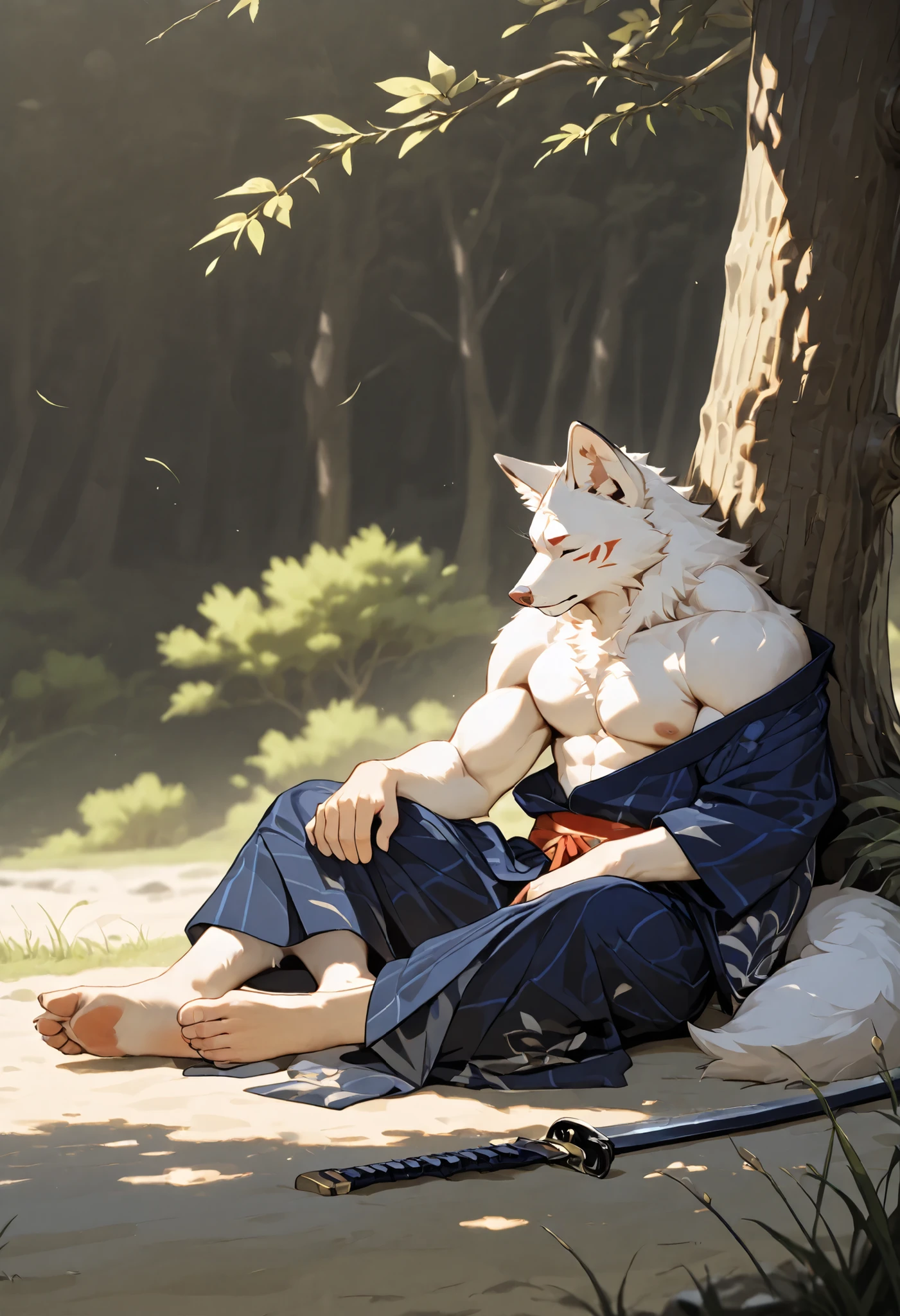 (Kirin:1.5),(The robe is torn:1.5),16k high quality detailed art,(Kirin:1.1), (((white fur:1.8))),(gold white two tone),(Gold and blue different color eyes:1.2),(muscular body:1.2),Handsome,(OK),(perfect face),(despair:1.1),(golden and white skin:1.6),(forest background),(Half body特写:1.5),Publaz, (Kirin:1.1), (((white fur:1.8))),Handsome, (OK),Express,(forest background:1.4),(pain的眼神:1.3),(Kirin tail),不同的Express,(perfect masterpiece),(16k),(abdominal muscles:1.3),(((young:1.4))),(21 years old),(alone),(Golden sideburns:1.5),(Golden-bearded:1.3),(black chin:1.3),(black and white face:1),(Very rich facial details:1.3),(Strong),(Half body),(front view),(cg),(HD),(lie on the ground:1.4),(pain的表情:1.6),(White lines:1.4),(scales:1.3),(white ears:1.4),(One hand over his chest:1.6),(pain:1.4),(prostrate on the ground:1.4)