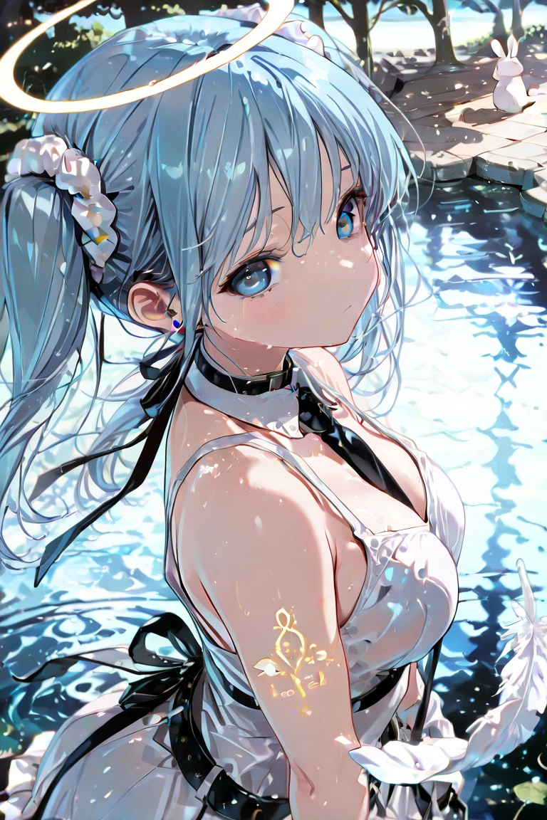 (A girl, 8 years old, sleeping on the beach:1.3), (Realistic:1.4), (masterpiece, Highest quality, Highest quality, Official Art), Very detailed, Most detailed, (Very detailed), ((Very delicate and beautiful)), Cinematic Light, (Realistically:1.3), (Highly detailed skin:1.2), High resolution, 8k ウルトラHD, 4K, 8k, Bokeh, Digital single-lens reflex camera, Absurd, Optimal ratio of four fingers to one thumb, ((Silky long hair)), (Silver Hair), tears, Beautiful Face,Blonde,Twin tails,Micro Bikini, Perfect Face, highly detailed Beautiful Face, cute, shy,(Recall:1.4), Dynamic Angle, From above,Wearing a swimsuit,