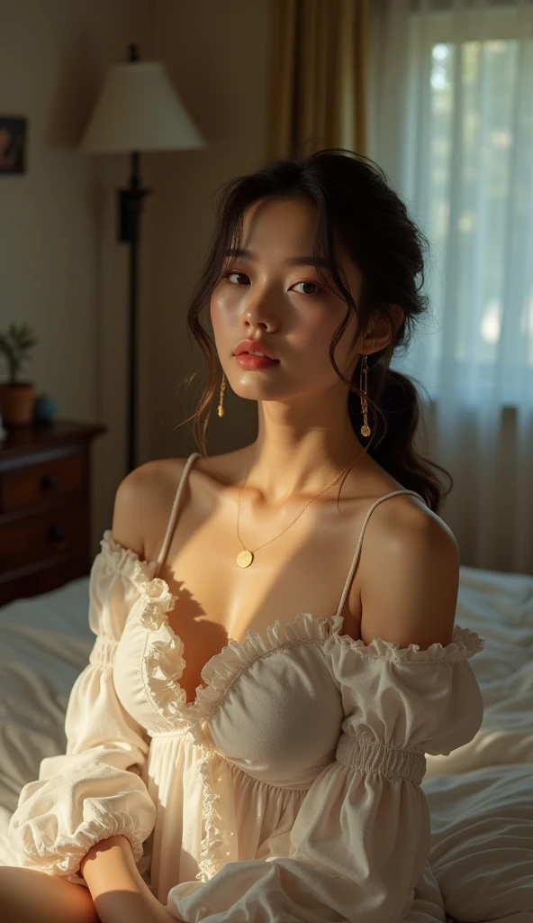 50 year old mature woman、Japanese、Classy sex appeal、Beautiful woman、sexy、透明Whitening skin、Perfect lighting、Beautiful breasts High quality、Wear light makeup、Beautiful ass high quality、Glowing Beautiful Skin、Transparent beauty、Goddess of Eros、Realistic、Looking into the camera、Whitening skin、masterpiece、Watery eyes、Nasolabial folds、Bright spot、Glamour、Saggy breasts、Gravure quality、View from below、Shapely big ass、Worried look、Panties、Squat、Leg spread