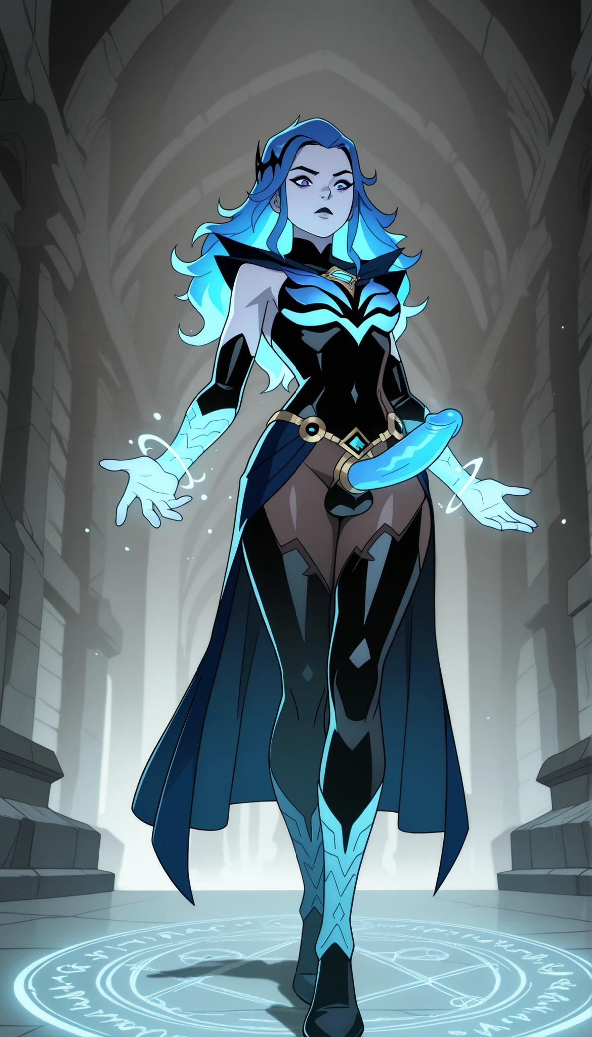 blue hair(( top quality )),( with Penis Ultra High Accuracy),( details),( detailsな説明 ),(( best CG )),( BEST ARTWORK ), Ultra Precise Art , AMAZING PAINTING ART,( EXquisite Art:1.5), The Commander of the Knights and the Queen, Ceremonial armor , Ritual strap-on, ( bodystocking ),Immersive Dark Magic,Dungeon,Crimson Magic Circle,Deep Dark Grey Atmosphere,dark mystical atmosphere,realistic teXture,Surrealistic,4K rendering of a woman dressed as Aquaman in DC,detailsなデジタルペインティング,Soul EXtraction Magic,Loss of Energy,Dark Arts, dark power, That Soul Was Pulled from Behind the Knights,Shadow Shape 、 top quality digital art 、top qualityのアニメスタイル 、top qualityのキャラクターデザイン、 CompleX Fantasy Art、 Breathtaking Work、 top quality digital art 、 Epic and Intricate Character Art、 High Definition Art Gem 、Soul Drawn from Behind Them {X} EXquisite Digital animation art、Dark Fantasy, 1Girl, solo, Full body:1.5,