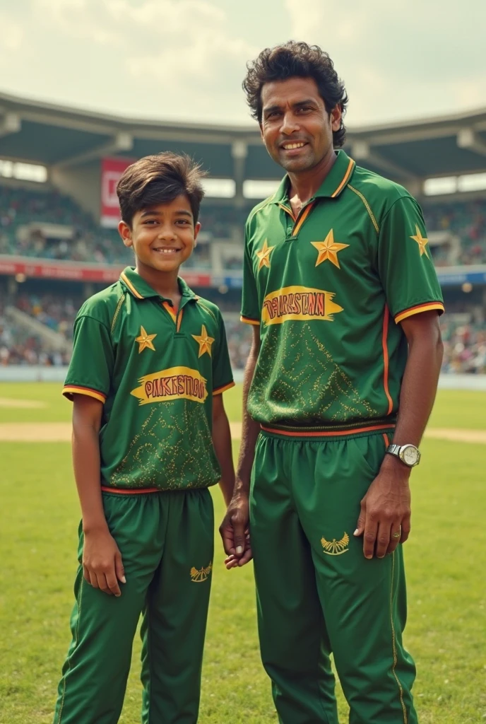 Me and my family see the cricket match