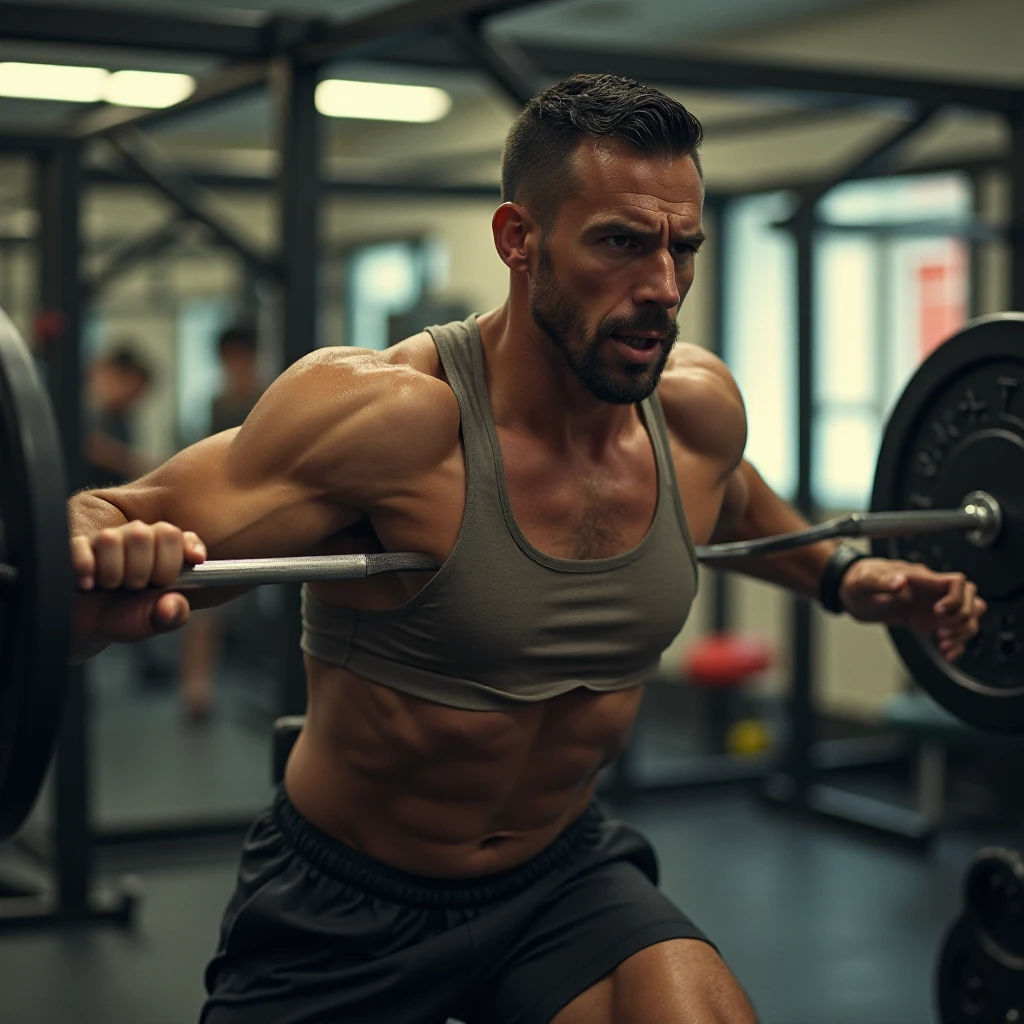 A man lifting a weight