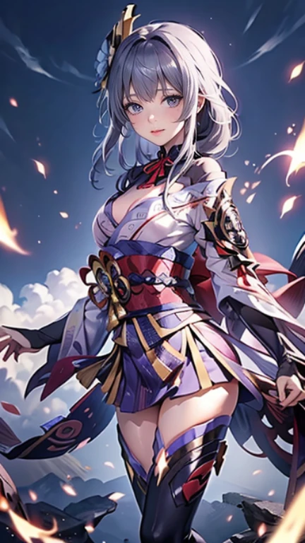 ((highest quality)),(ultra high resolution),(Super detailed),(detailed description),((The best CG)),(best work of art),super precision art,amazing drawing art,(Japanese-inspired fantasy art with intricate detail:1.5), (adult women:1.8),(Shrine Maiden Warrior:1.6),(Armor based on shrine maiden attire:1.6)