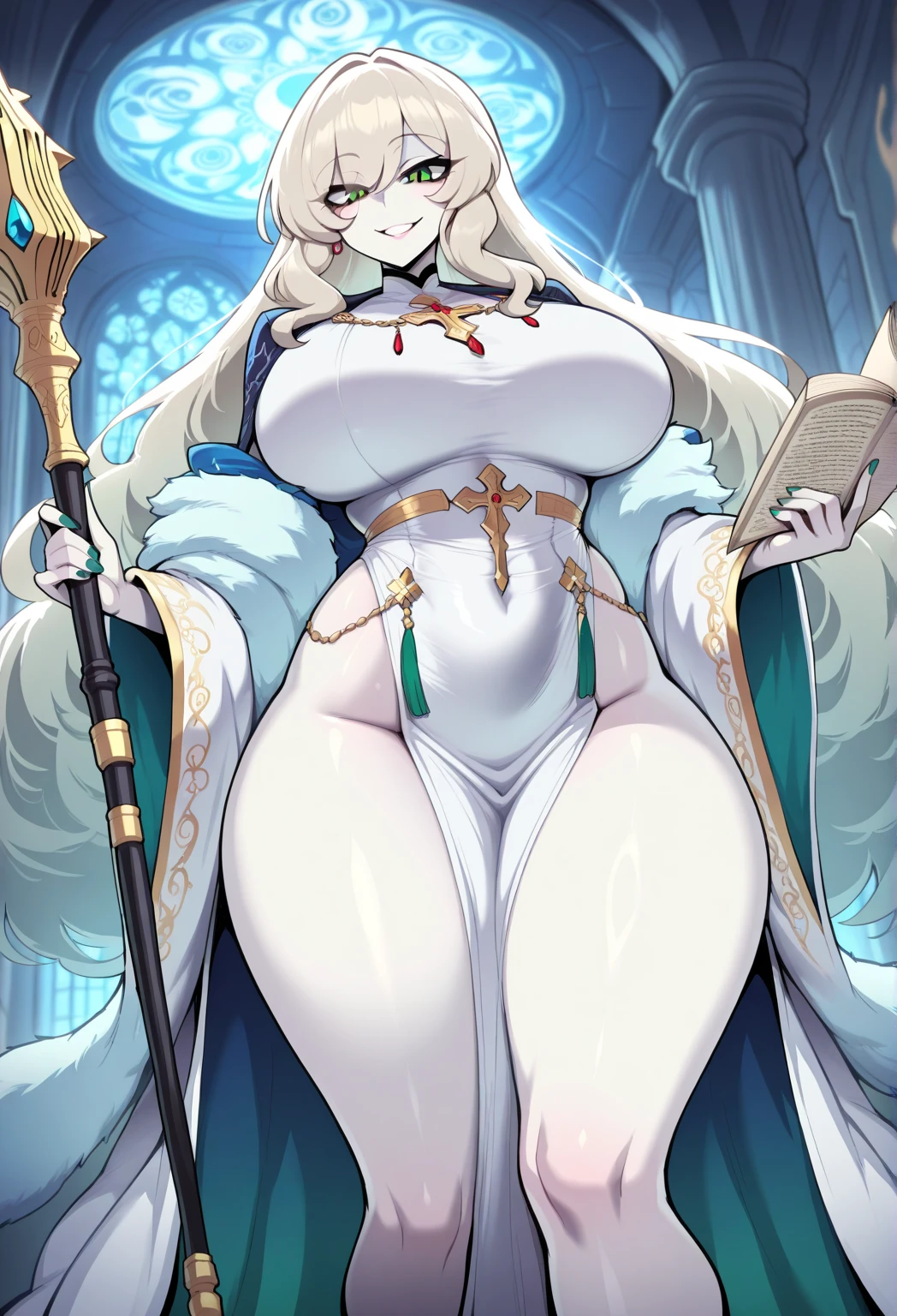 Background with:Western aristocratic room(wide々and study、bookcase、Large desk lined with historical Western antiques、Big old clock、Large houseplants、astronomical telescope、antique、Old brown globe、Stuffed deer head)。Laugh invincibly、show the grinps、a smile、Curvaceous but slender、Fantastic hair color、ornament detached、Black and white and ruffled maid clothes、Separate Wear、Niso、accessorized、Bracelets、Misanga、a necklace、arm band、Muchimuchi Body、well-muscled、mole、shairband、Distinctive charm points、Eyebrows、Sareme、poneyTail、Muscular nose、red blush、offensive、one eye covered、、Carrying a large scythe、Fleshy lips、Physical beauty、Black Choker、disheveled hair、Unique fashion、Depiction in motion、soft sunlight、Combining Light and Shadow、(top-quality、hight resolution、8k、masterpiece:1.2) 、(Cute)(masutepiece), (Best Quality),1girl in,Upper body,(double exposure:1.2),(Simple background:1), (Cinematic Angle),(Dynamic Angle),(Low contrast),(Flat color:0.7)。complex details beautiful and delicate eyes, Smooth Anime CG Art, Detailed Digital Anime Art, official artwork, pixiv style, Detailed anime artwork, (moth girl:1.6), (hyper hourglass figure:1.6), extra arms